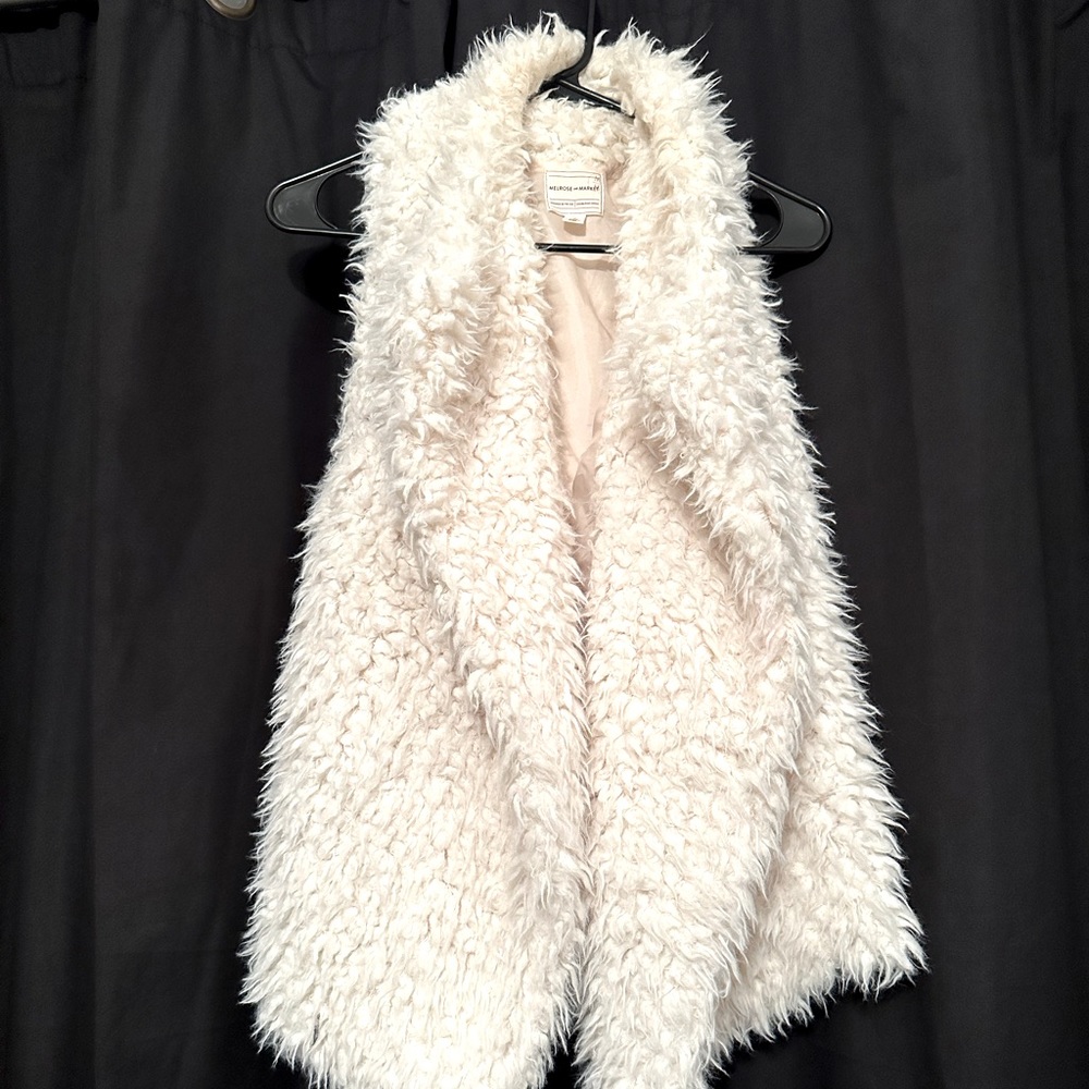 Fuzzy white vest
